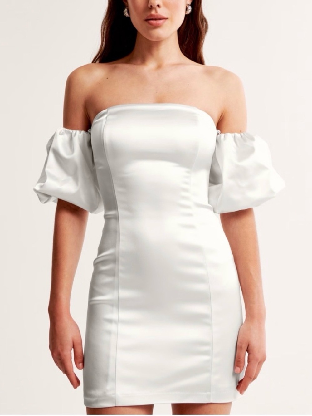 Off the Shoulder Puff Sleeve Mini Dress